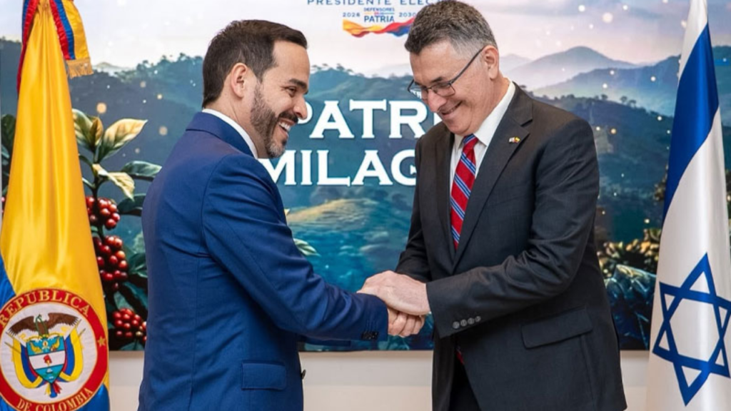 Colombia embassy in Jerusalem opening with Foreign Ministers Omar Bula Escobar and Gideon Saar