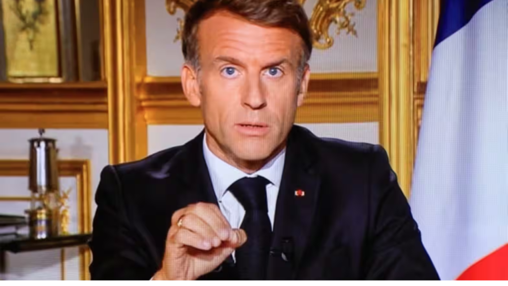 Macron says nothing justifies violence in a televised address from the Élysée Palace