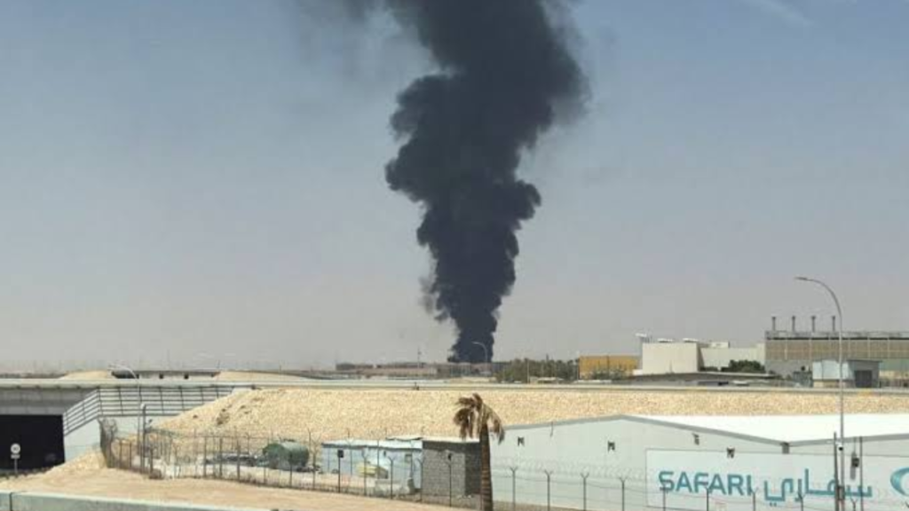 Saudi conferences proceed as smoke rises over Riyadh airport after missile attack