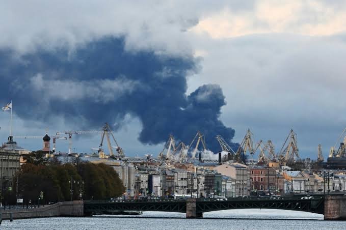 Ukrainian drones set St Petersburg oil terminal ablaze